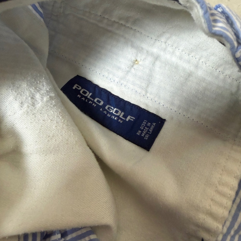 Polo Golf Ralph Lauren Blue White Striped Seersucker Shorts Mens 36 - Picture 2 of 7